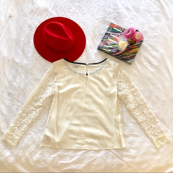 Ella Moss Ivory Lace Long Sleeve Top size S - Picture 11 of 14